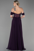 Long Dark Purple Chiffon Evening Dress ABU3310