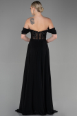 Long Black Chiffon Evening Dress ABU3310