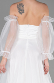 White Long Evening Dress ABU2076