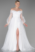 White Long Engagement Dress ABU1468