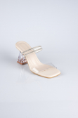 Mink Leather Evening Heeled Slippers AB219