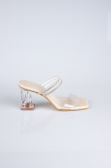 Mink Leather Evening Heeled Slippers AB219