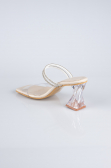 Mink Leather Evening Heeled Slippers AB219