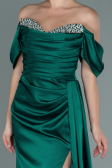 Long Emerald Green Satin Evening Dress ABU2661