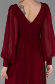 Burgundy Long Chiffon Evening Dress ABU1702