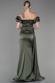 Long Olive Drab Satin Evening Dress ABU3331