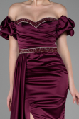 Long Cherry Colored Satin Evening Dress ABU3331