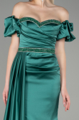 Long Emerald Green Satin Evening Dress ABU3331