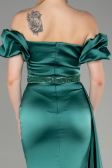 Long Emerald Green Satin Evening Dress ABU3331