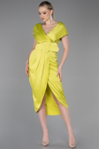 Pistachio Green Short Satin Invitation Dress ABK1107