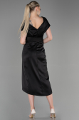 Short Black Satin Invitation Dress ABK1107