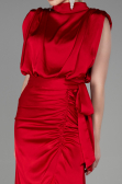 Red Long Satin Evening Dress ABU2133