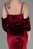 Long Burgundy Velvet Evening Dress ABU3335