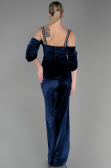 Long Navy Blue Velvet Evening Dress ABU3335