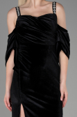 Long Black Velvet Evening Dress ABU3335
