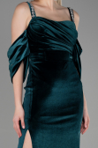 Long Emerald Green Velvet Evening Dress ABU3335