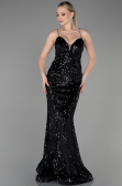 Long Black Velvet Mermaid Evening Dress ABU2787