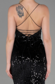 Long Black Velvet Mermaid Evening Dress ABU2787