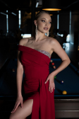 Long Red Mermaid Prom Dress ABU3324
