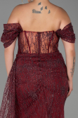 Long Burgundy Plus Size Evening Dress ABU3097