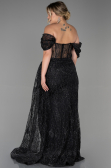 Long Black Plus Size Evening Dress ABU3097