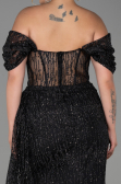 Long Black Plus Size Evening Dress ABU3097