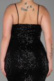 Long Black Scaly Plus Size Evening Dress ABU3322