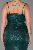 Long Emerald Green Scaly Plus Size Evening Dress ABU3322