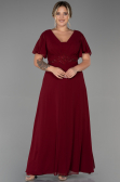 Burgundy Long Chiffon Plus Size Evening Dress ABU2308