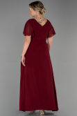 Burgundy Long Chiffon Plus Size Evening Dress ABU2308