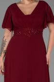 Burgundy Long Chiffon Plus Size Evening Dress ABU2308