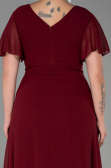 Burgundy Long Chiffon Plus Size Evening Dress ABU2308