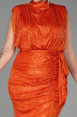 Long Orange Scaly Plus Size Evening Dress ABU3115