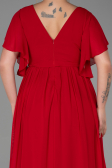 Long Red Chiffon Plus Size Evening Dress ABU3276
