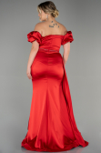 Long Red Satin Plus Size Evening Dress ABU3332