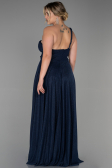Long Navy Blue Plus Size Evening Dress ABU3289
