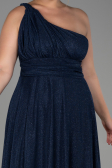 Long Navy Blue Plus Size Evening Dress ABU3289