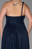 Long Navy Blue Plus Size Evening Dress ABU3289