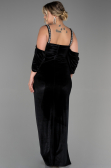Long Black Velvet Plus Size Evening Dress ABU3336