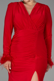 Long Red Plus Size Evening Dress ABU2832