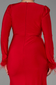 Long Red Plus Size Evening Dress ABU2832