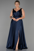 Navy Blue Long Plus Size Evening Dress ABU3200