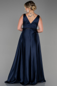 Navy Blue Long Plus Size Evening Dress ABU3200