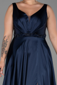 Navy Blue Long Plus Size Evening Dress ABU3200