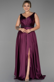 Cherry Colored Long Plus Size Evening Dress ABU3200