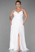 White Long Plus Size Evening Dress ABU1324