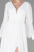 Long White Chiffon Evening Dress ABU1702