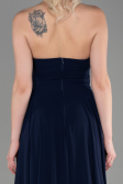 Long Navy Blue Chiffon Evening Dress ABU3343