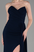 Long Navy Blue Prom Gown ABU3344