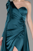 Long Emerald Green Satin Evening Dress ABU1715